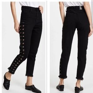 One x Oneteaspoon Legend High Waist Mom Grommet Detail Jean